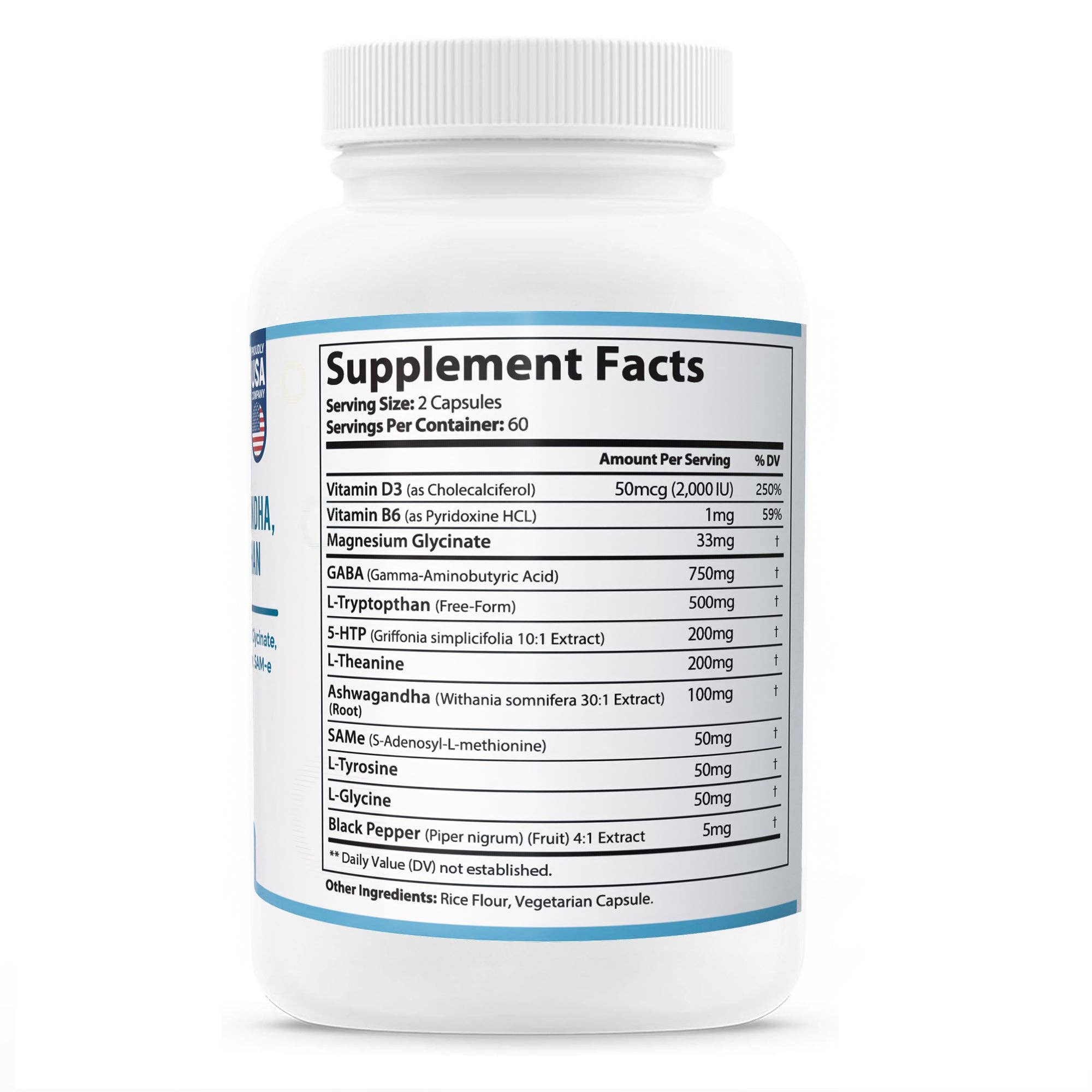GABA L-Theanine Supplements with Magnesium Glycinate, Ashwag
