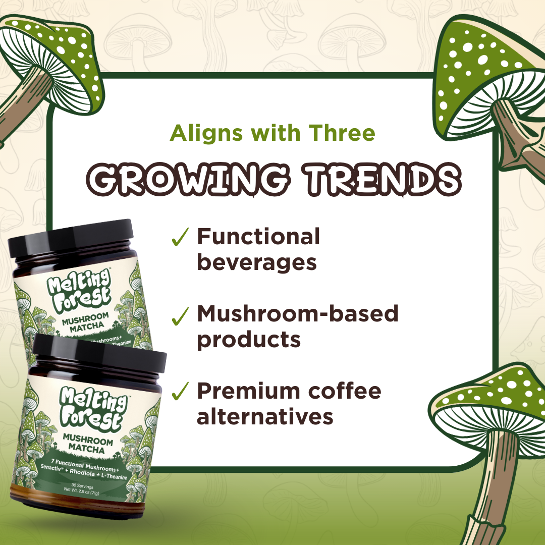 Mushroom Matcha | Instant | Adaptogenic | Coffee Alternative