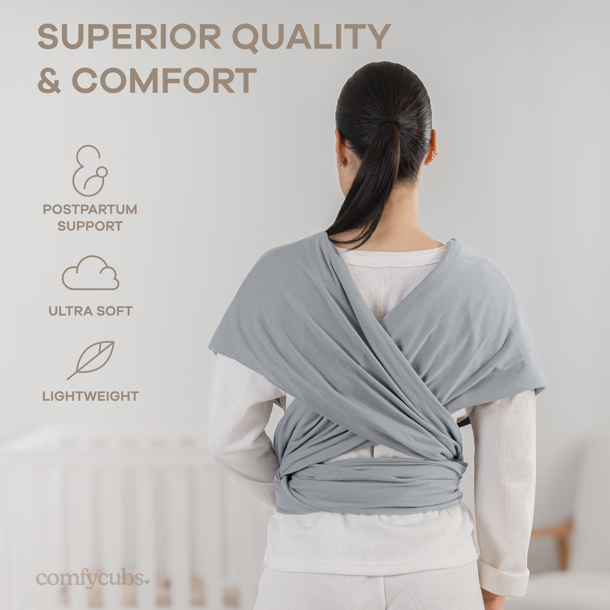 Baby Wrap Carrier, Soft & Secure Infant Wrap by Comfy Cubs