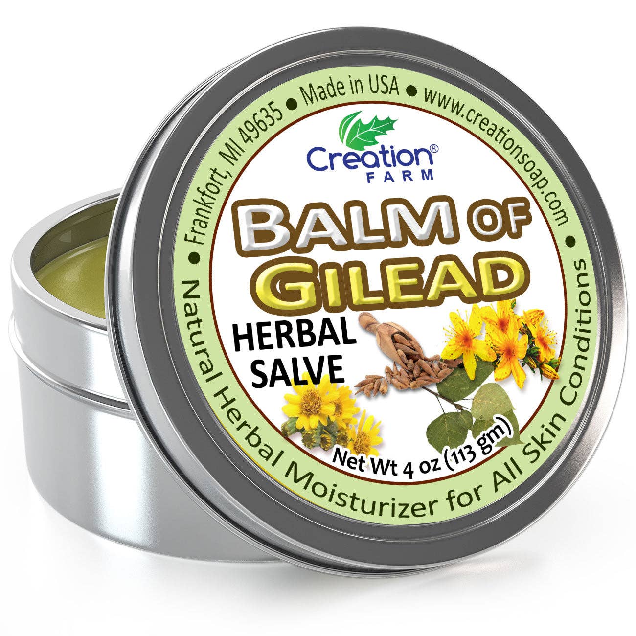 Balm of Gilead Salve - Large 4 Oz Tin Botanical Ointment, Todos Balsamo de Galaad pomada botnico