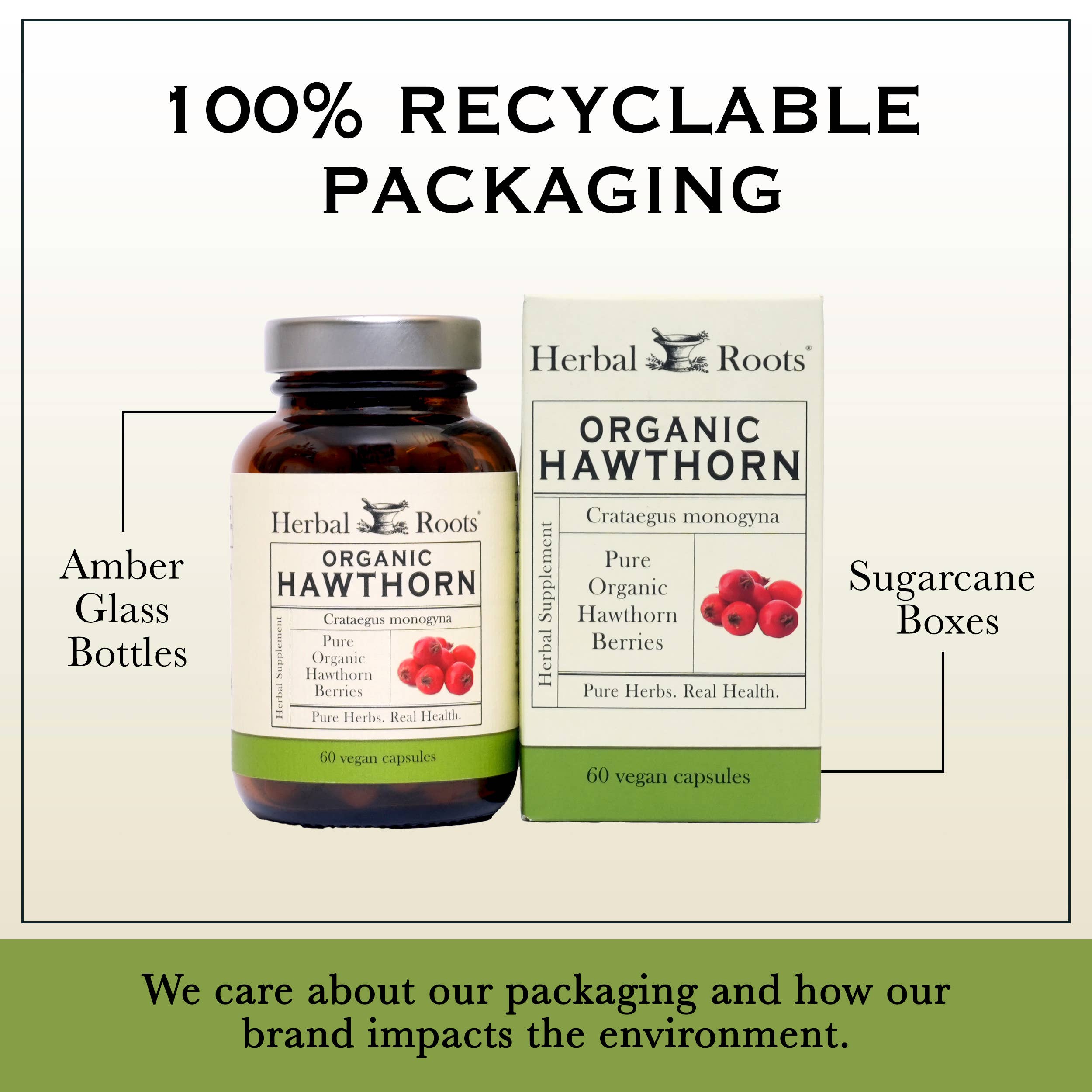 Herbal Roots Organic Hawthorn Berry Capsules