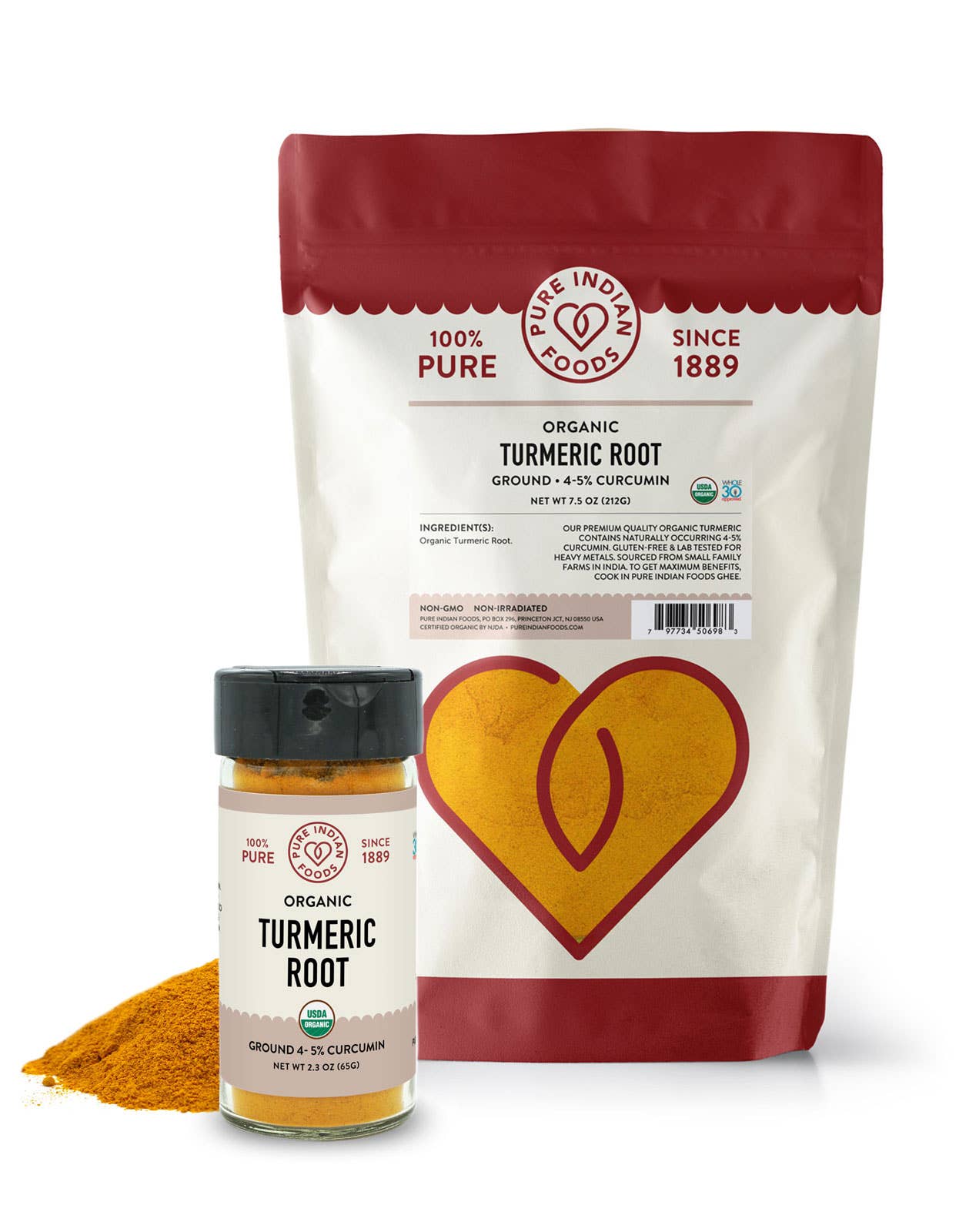 Turmeric Root Ground, Rich in Curcumin, Certified Organic