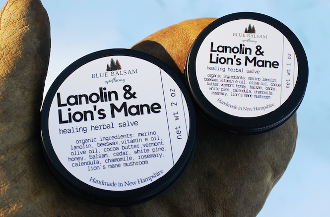 Lanolin & Lion’s Mane Multipurpose Healing Herbal Salve  | New Hampshire Made | Natural Antiseptic | Anti-inflammatory | Antibiotic |