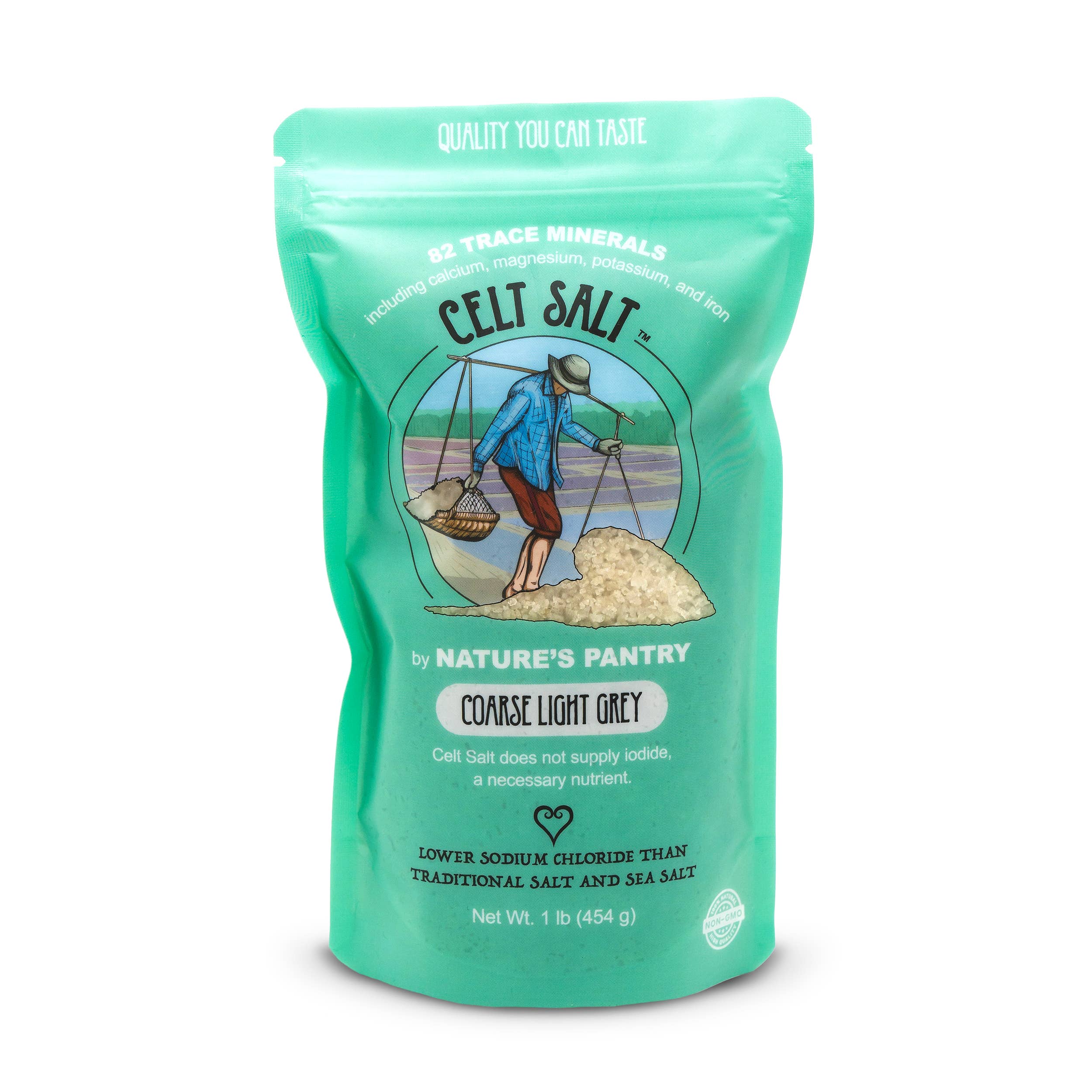 Celtic Sea Salt, Coarse Light Grey- 1 lb(16 oz) Resealable Bag
