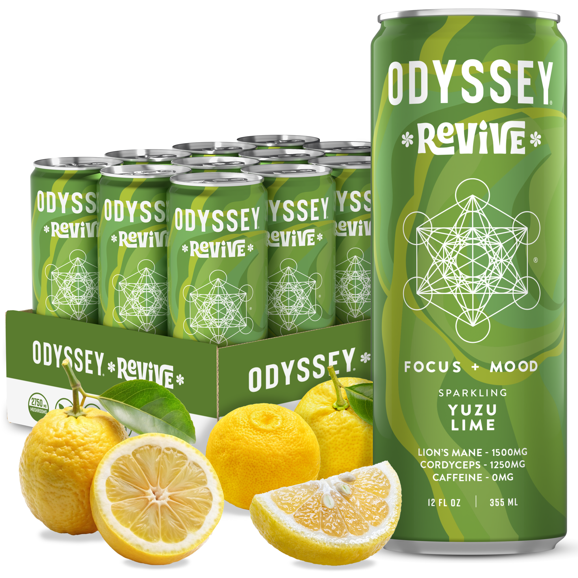 Yuzu Lime Revive Sparkling Mushroom Hydration