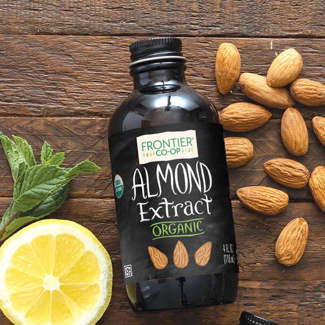 Pure Almond Extract, Certified Organic, Kosher, 4 Fl Oz