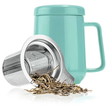 Peak Porcelain Ceramic Mug With Metal Infuser 19oz