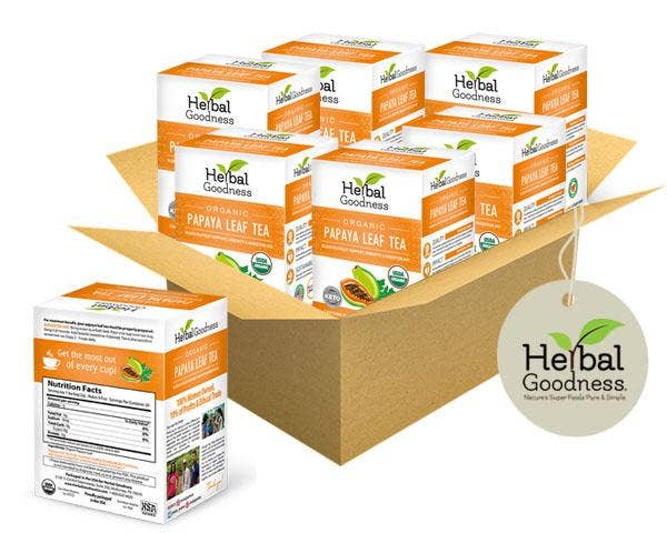 Papaya Leaf Tea - Organic - 24/2g Tea bags - Blood Platelets, Digestion & Immunity - Herbal Goodness