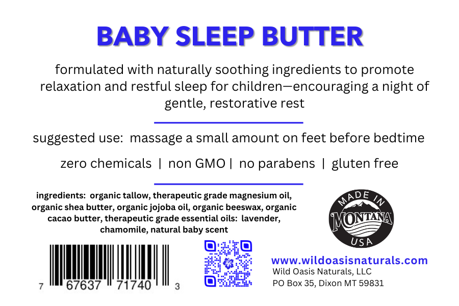 Baby Sleep Butter - 4 oz - Organic Tallow Baby Sleep Cream