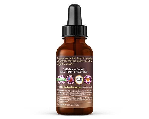 Papaya Seed Extract - Liquid 1oz -  Detox, Kidney & Digestion - Herbal Goodness
