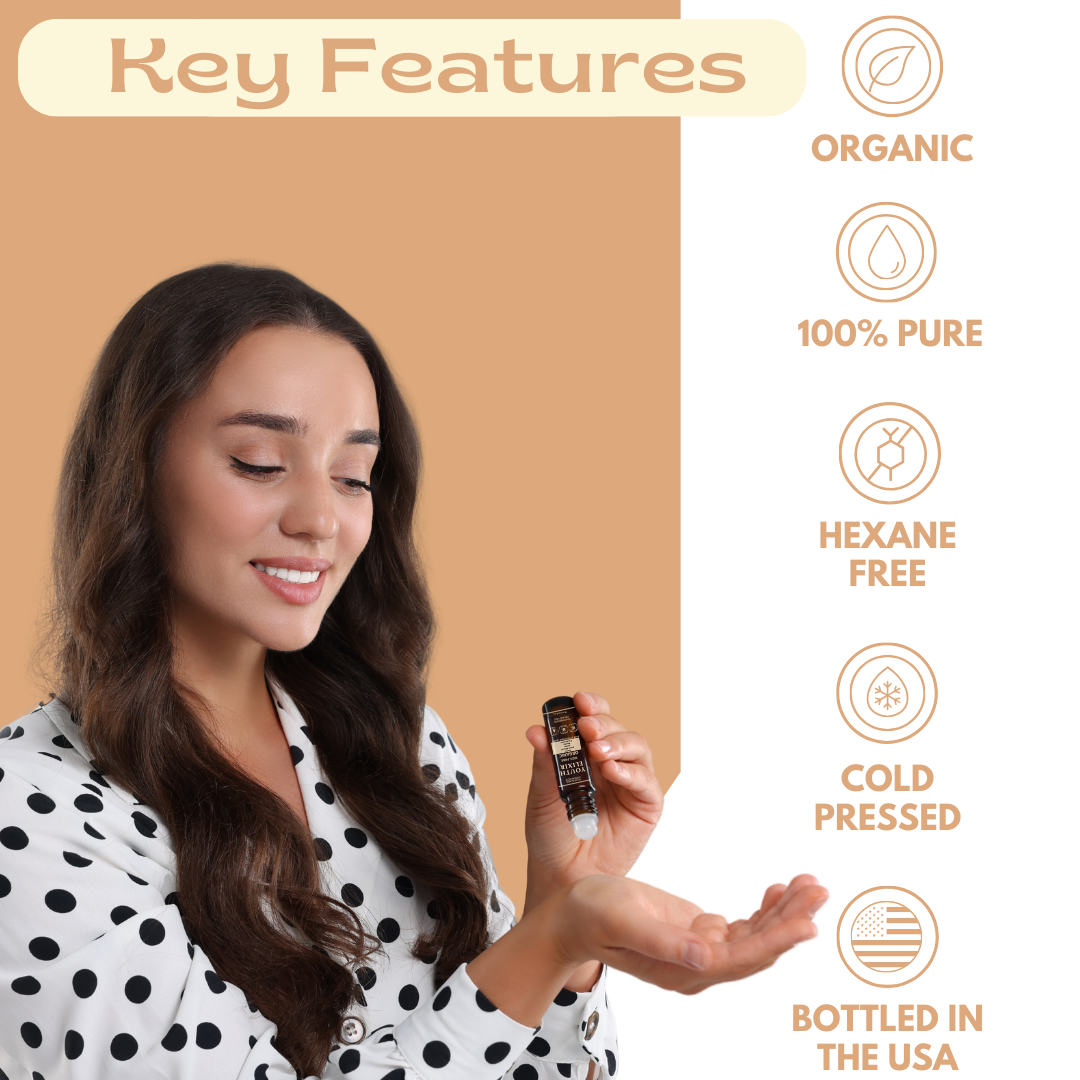 Organic Youth Elixir Oil Roller | 10 mL Glass Bottle