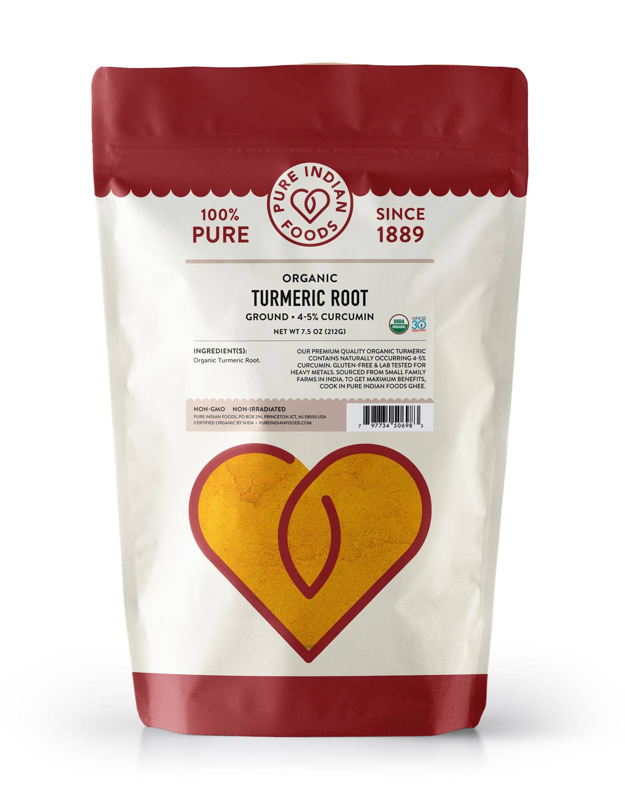 Turmeric Root Ground, Rich in Curcumin, Certified Organic