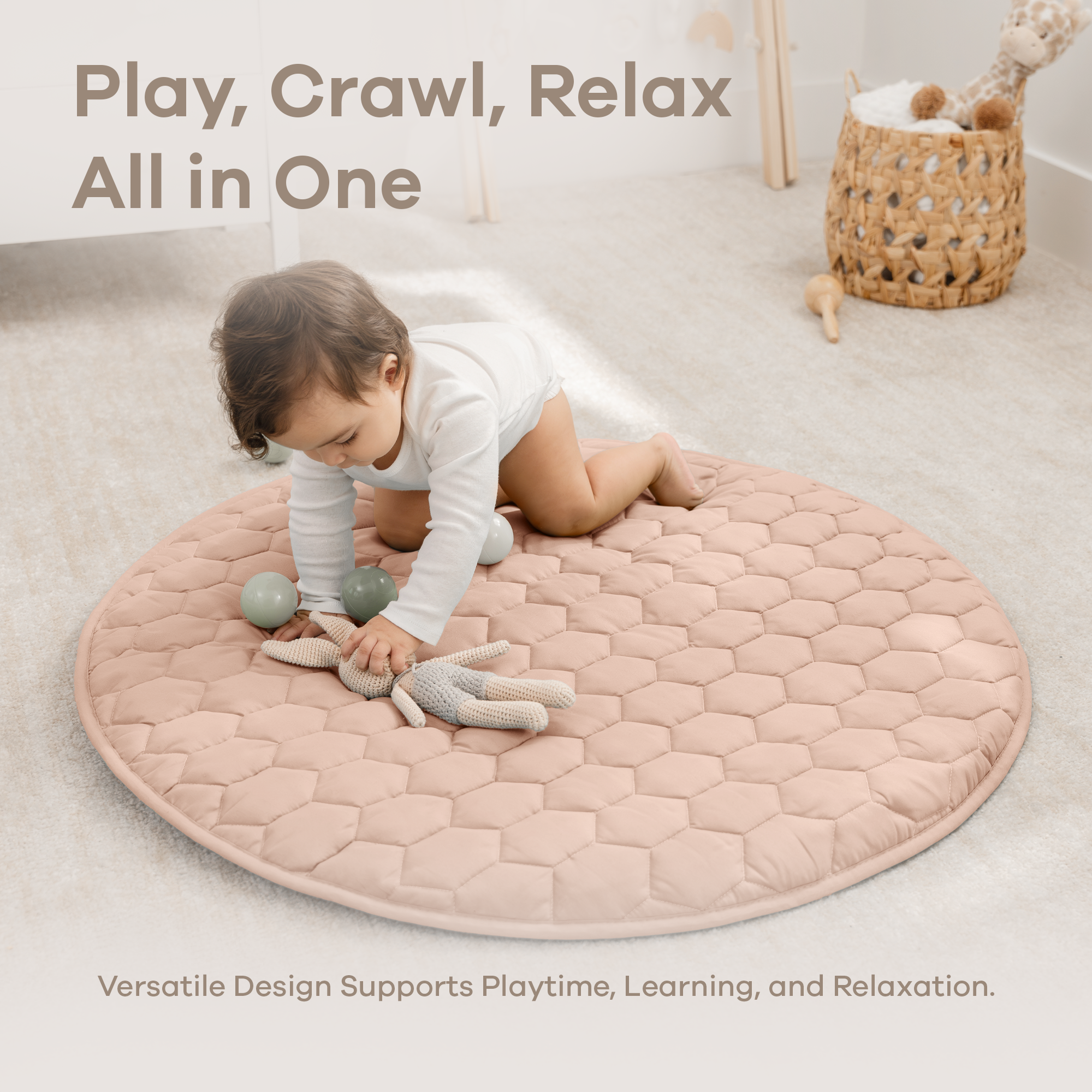 Premium Play Mat, Quilted Baby Mat for Floor by Comfy Cubs