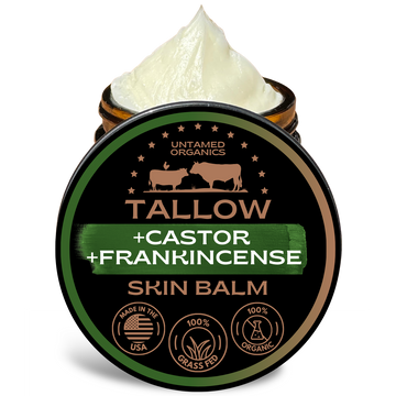 Tallow, Castor, & Frankincense Skin Balm | 2 oz Glass Jar