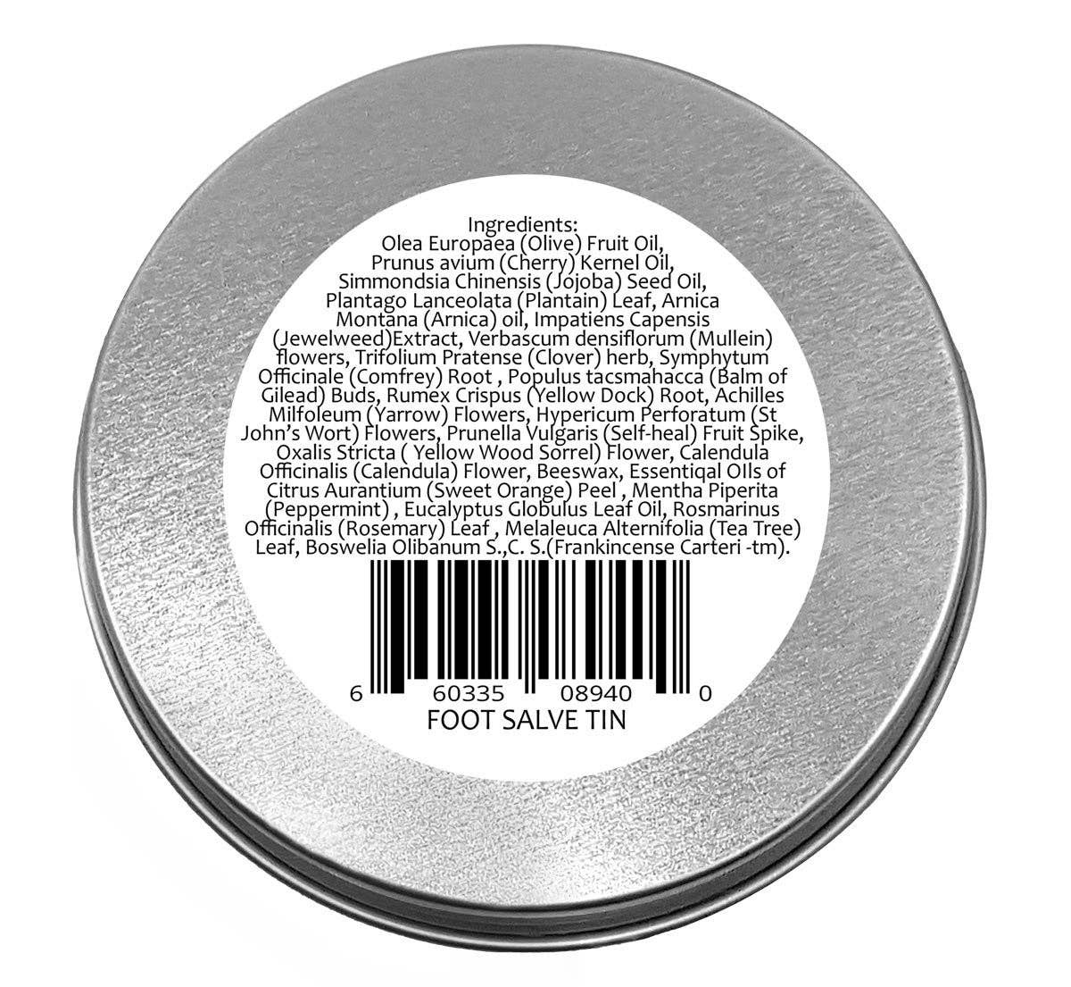 Best Foot Care Herbal Salve Large 4 oz Tin of Botanical Foot