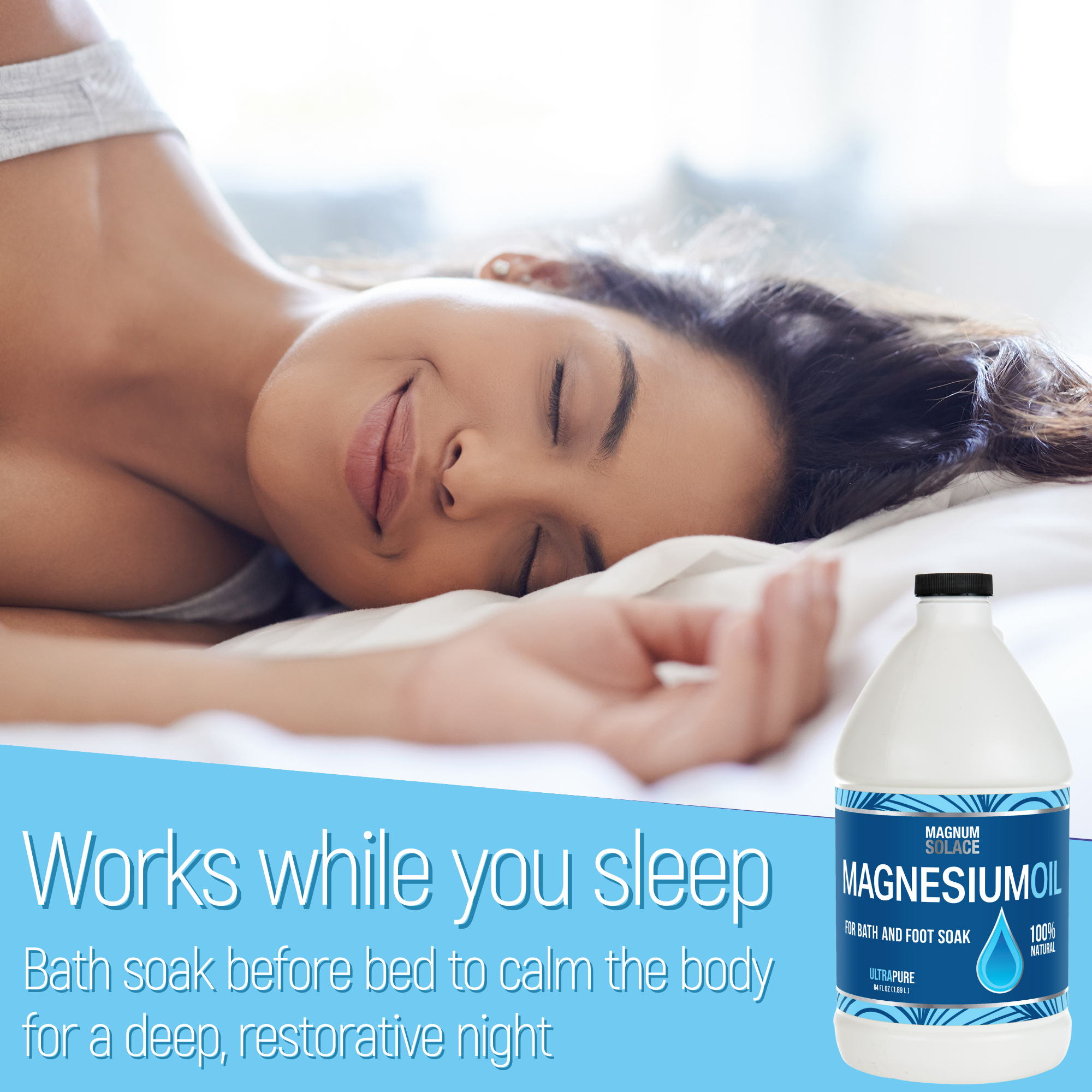 Pure Magnesium Oil - Bulk Size 64 oz Half Gallon Refill