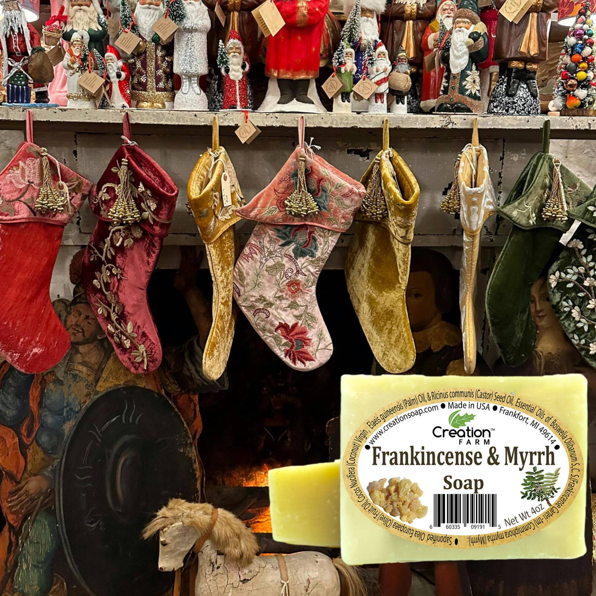 Creation Farm Frankincense & Myrrh Soap 2 Pack of 4 oz Bars,