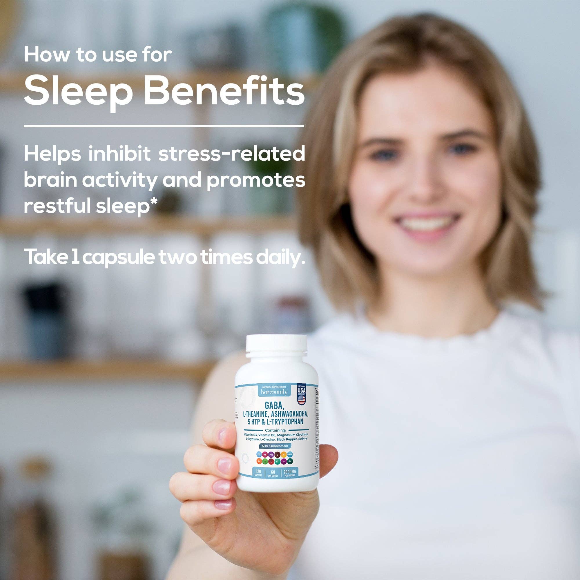 GABA L-Theanine Supplements with Magnesium Glycinate, Ashwag