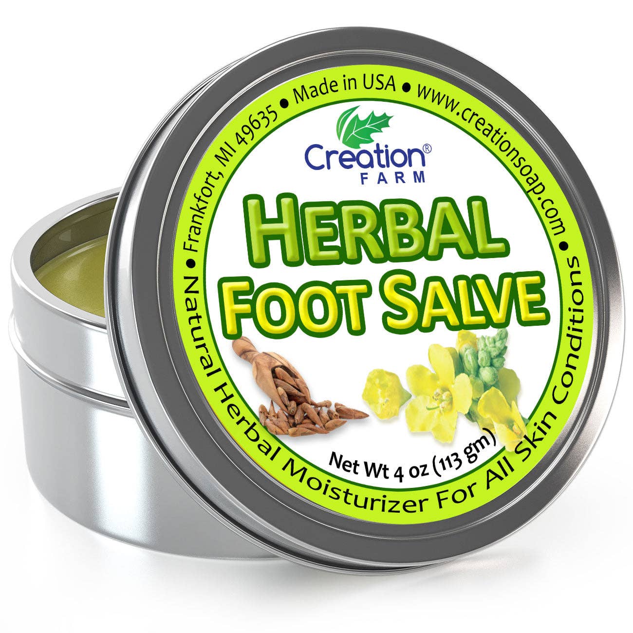 Best Foot Care Herbal Salve Large 4 oz Tin of Botanical Foot
