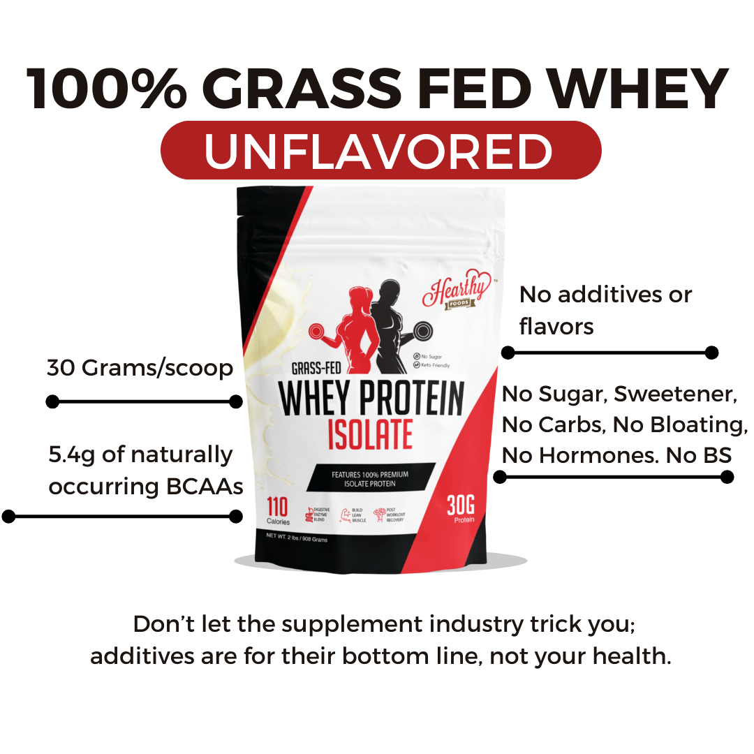 Whey Protein Powder Isolate Unsweetened No Carbs and No Fat