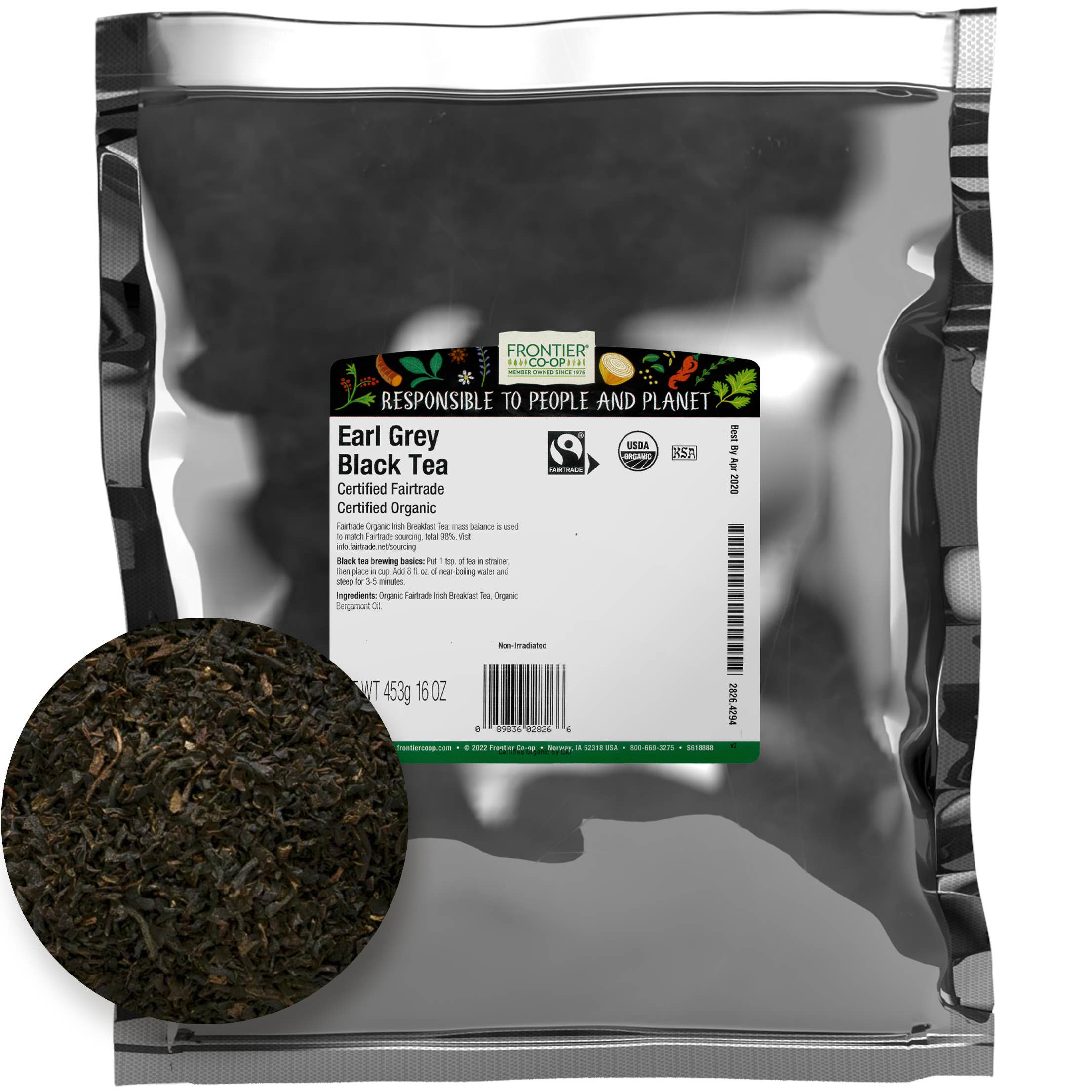 Earl Grey Black Tea, Organic, Fairtrade, Kosher, Bulk, 1lb