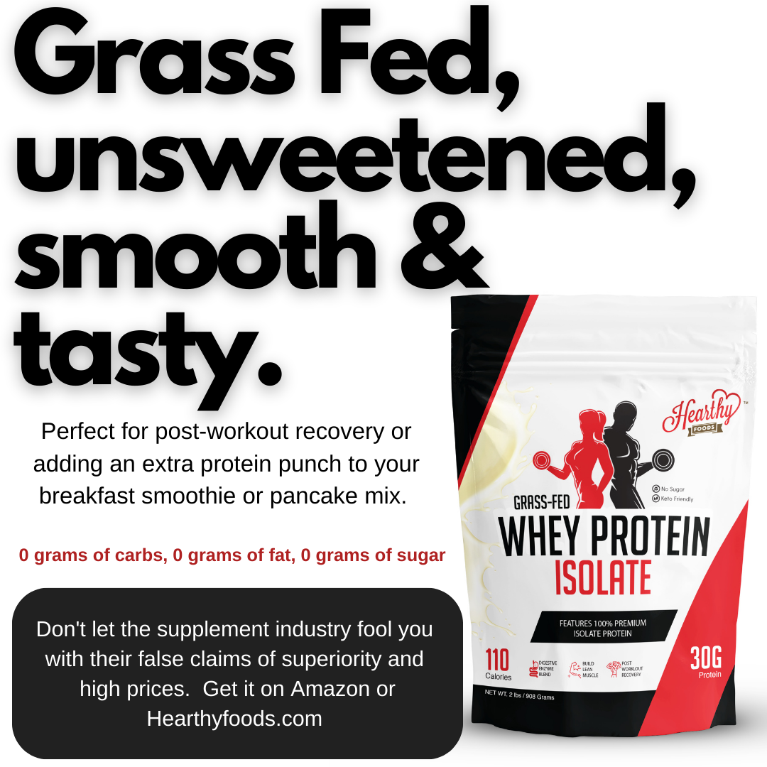 Whey Protein Powder Isolate Unsweetened No Carbs and No Fat