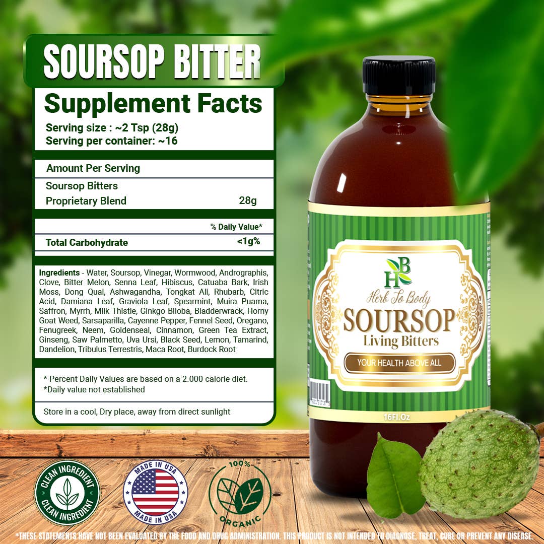 Soursop Living Bitter Oral Supplement 16oz