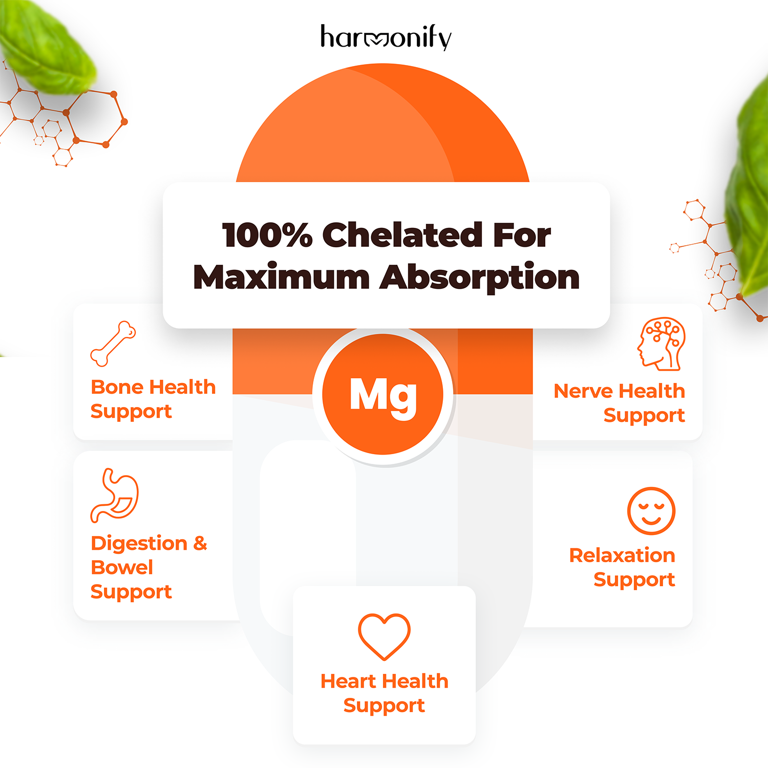HARMONIFY Magnesium 5 in 1 Complex, 1000 mg, Glycinate, etc