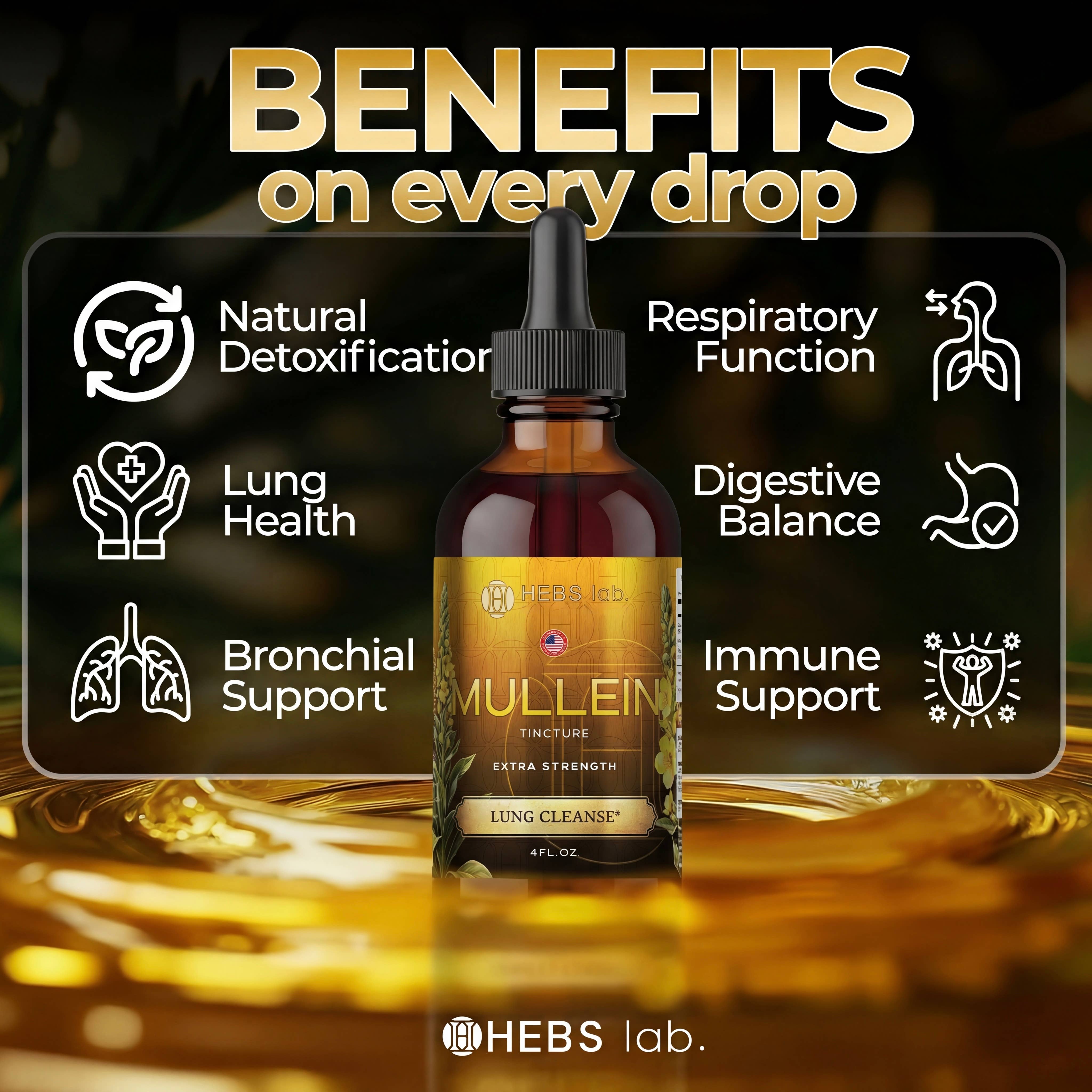 Mullein Leaf Liquid Extract - Lung & Respiratory Support 