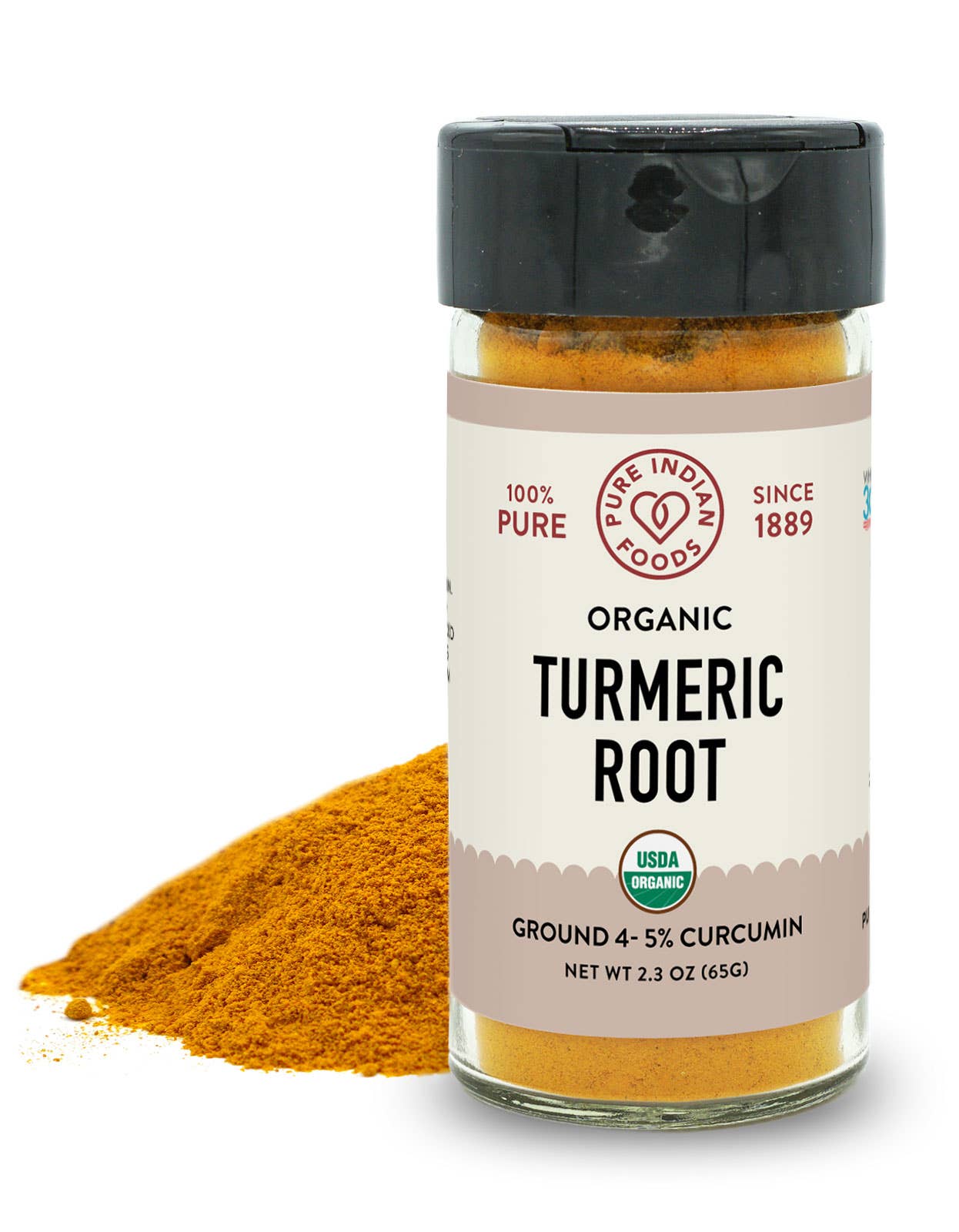 Turmeric Root Ground, Rich in Curcumin, Certified Organic