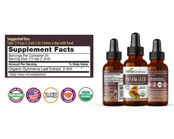 Papaya Seed Extract - Liquid 1oz -  Detox, Kidney & Digestion - Herbal Goodness