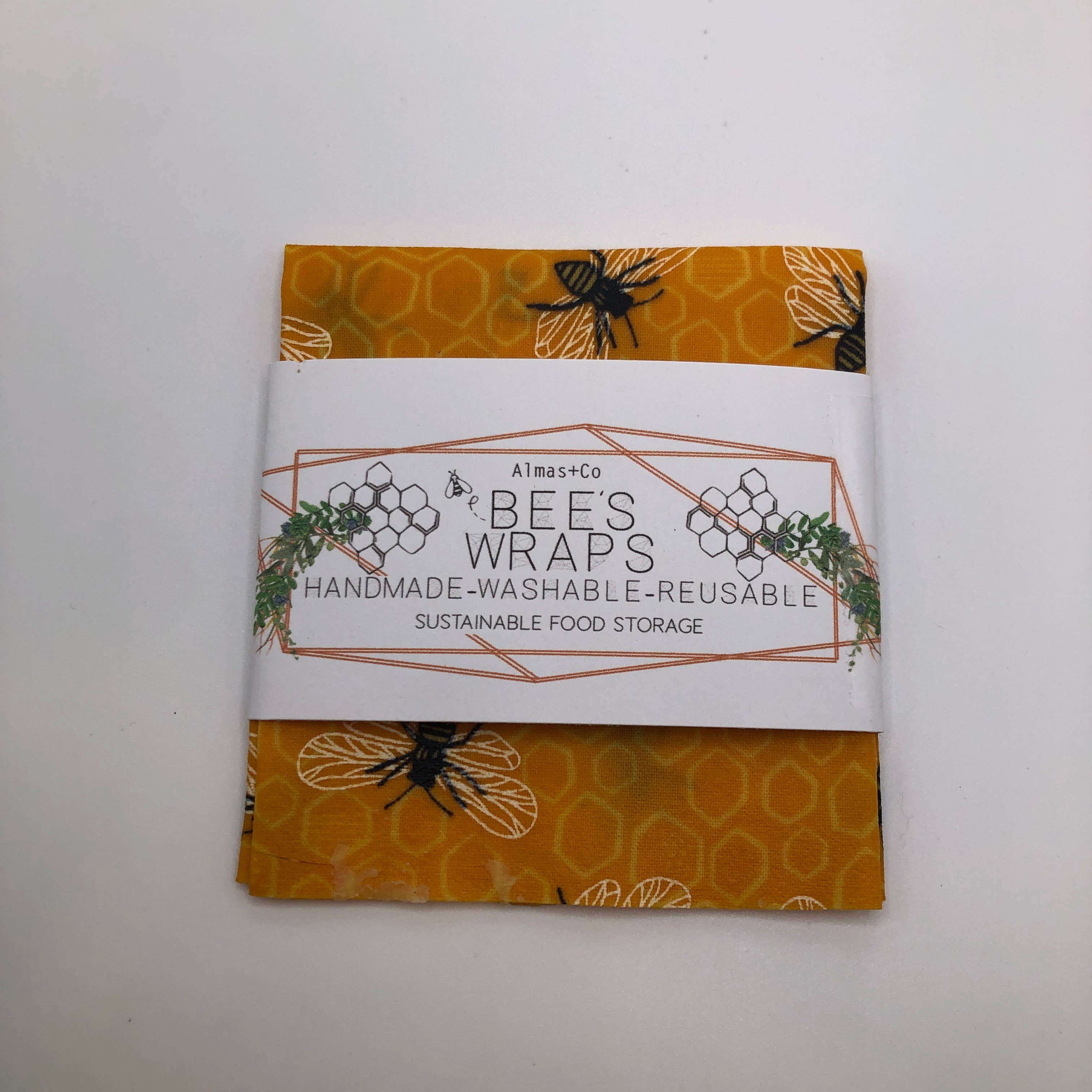 Honey Bee Print Beeswax Food Wraps 