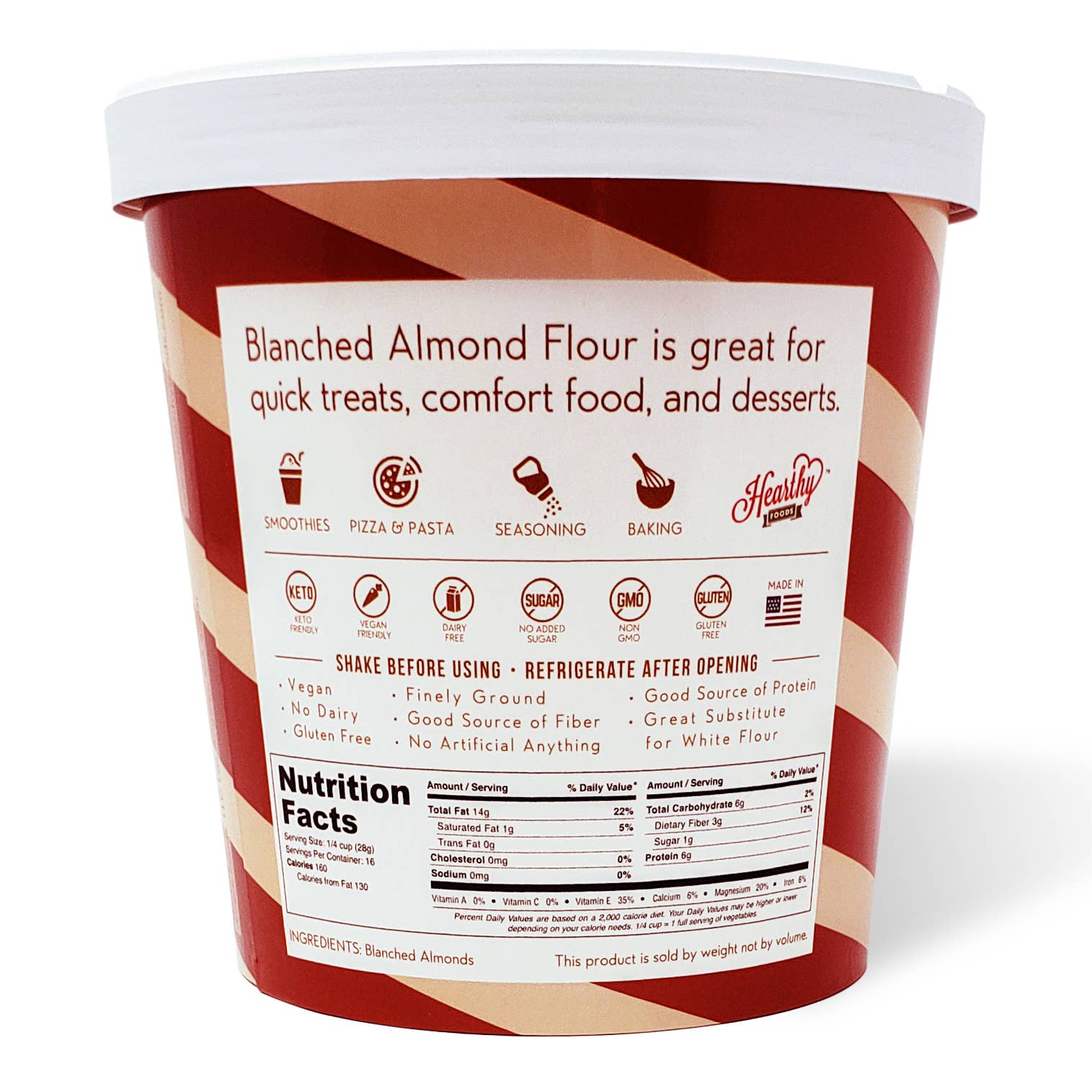 Hearthy Blanched Almond Flour, 1 lb, Finely Ground, Lo Price