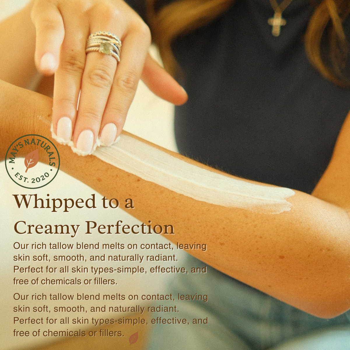 White Label Vanilla Whipped Tallow Moisturizer | Your Brands Traditional All Natural Skincare by May's Naturals | Proven Formula for Entrepreneurs