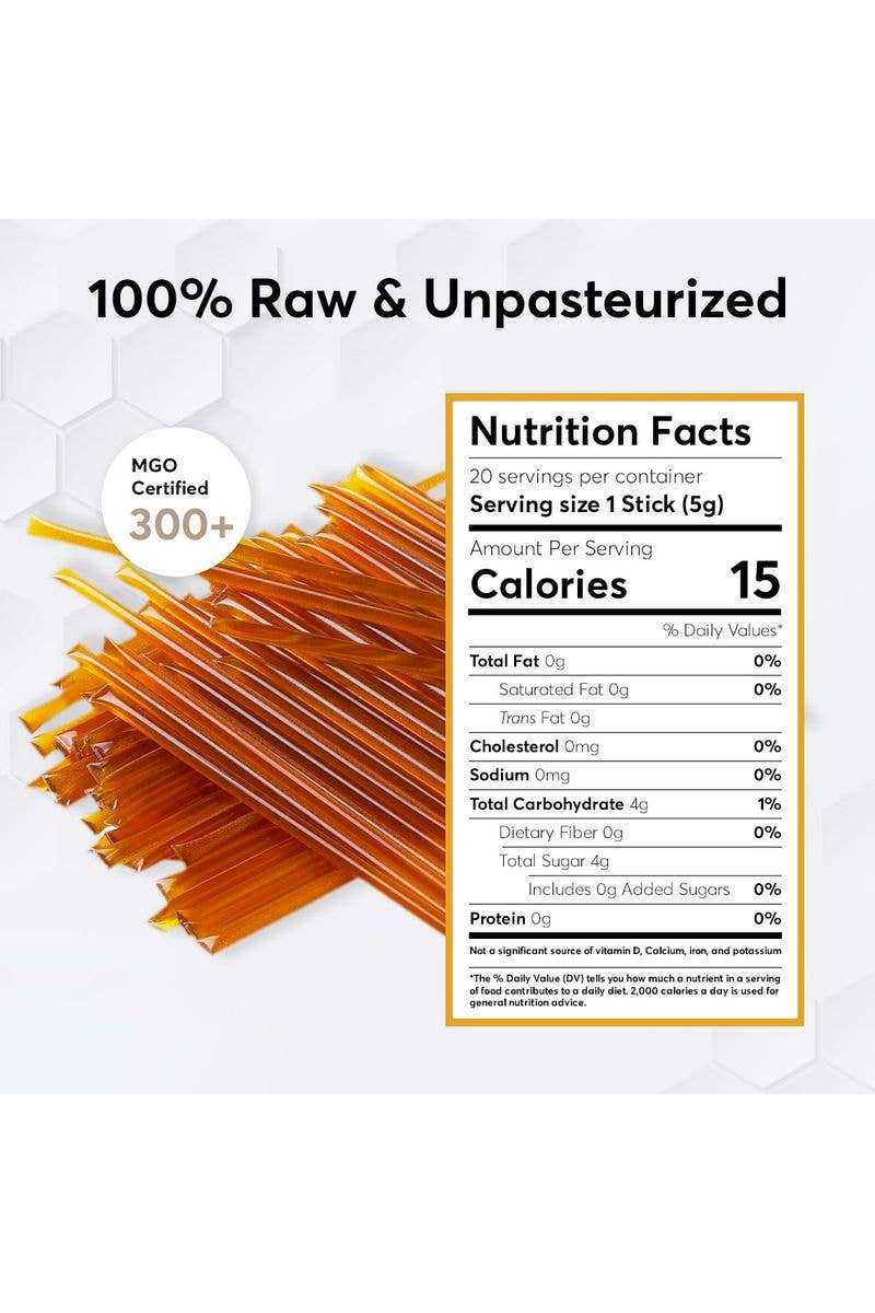Manuka Honey Sticks MGO 300+  - 20ct