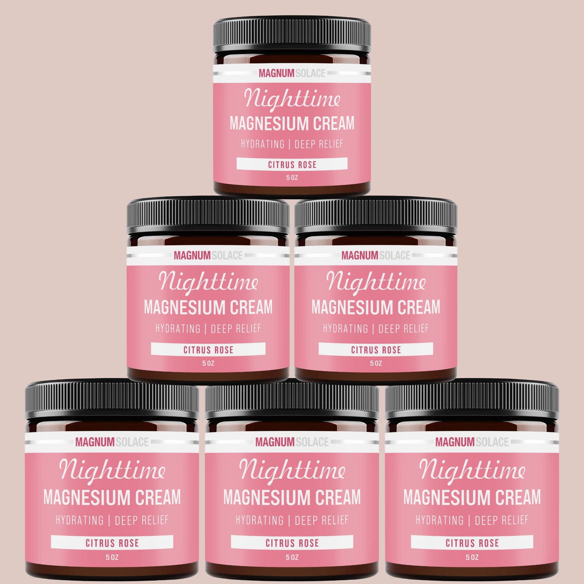 6 pack Nighttime Magnesium Cream-Citrus Rose