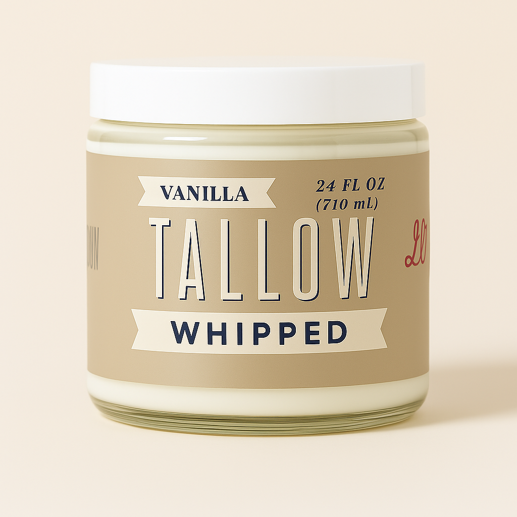 Vanilla Whipped Tallow Moisturizer | Natural Beef Tallow Lotion | Pure, Preservative-Free Skincare by Lady May