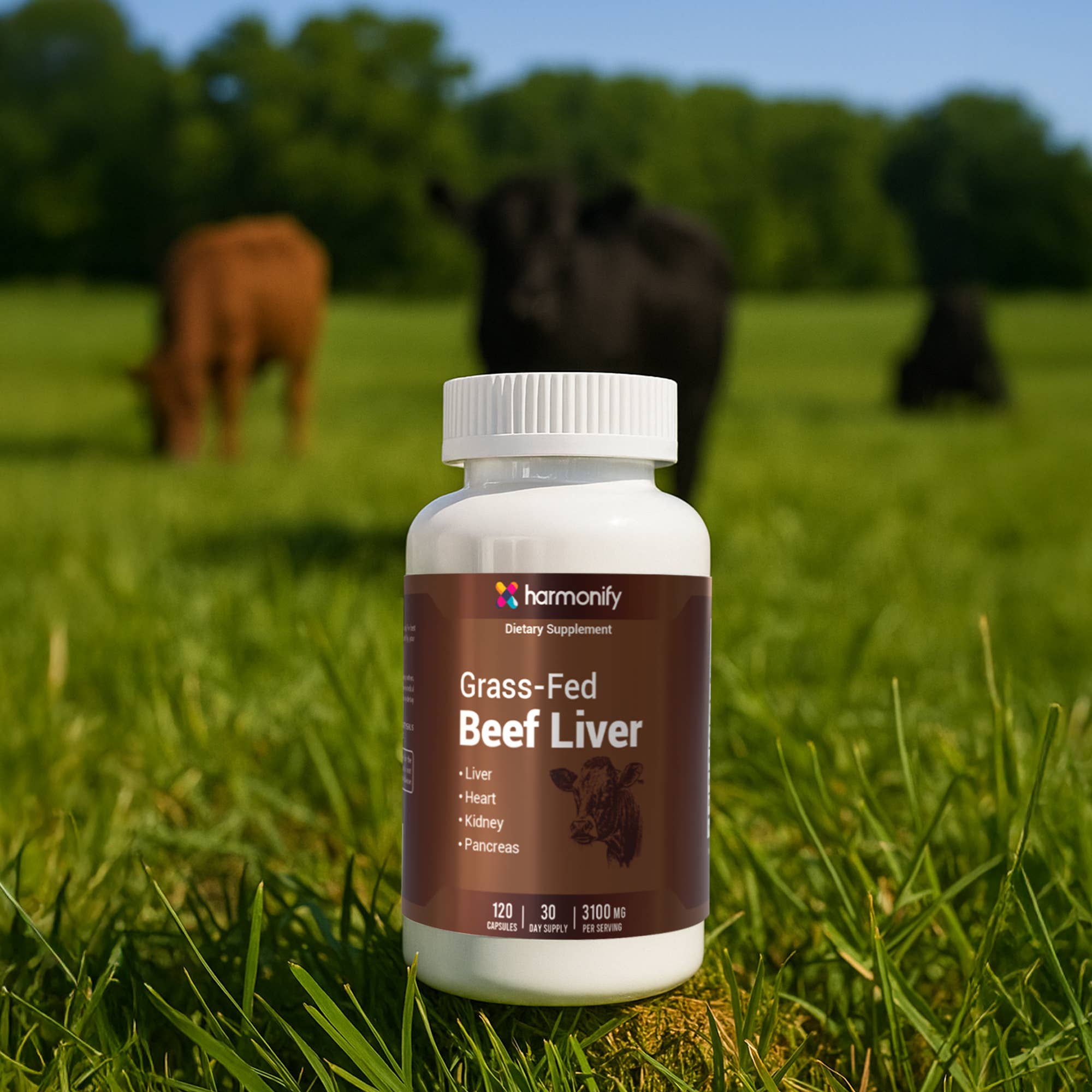 Grass Fed Beef Liver Capsules 3100mg Organ Meat Supplement