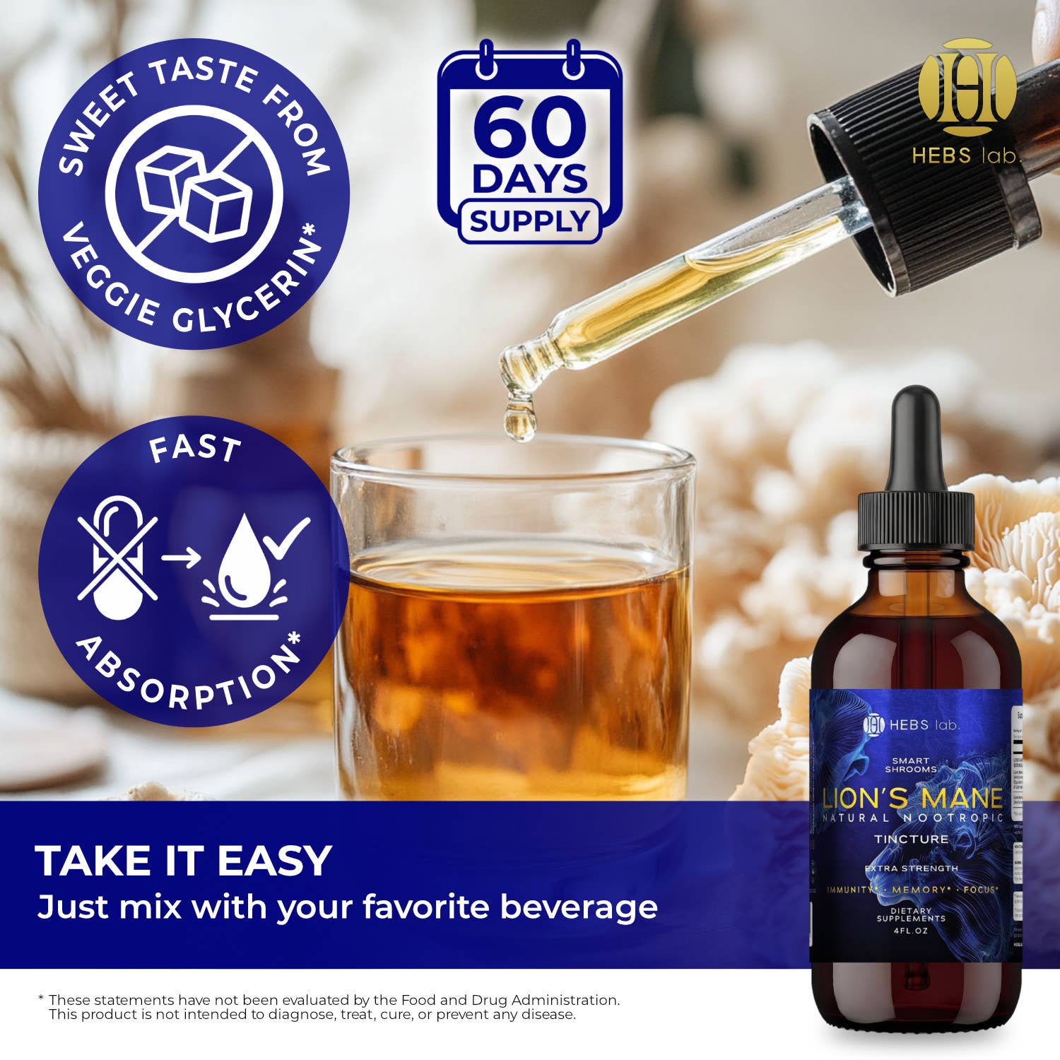 Lion’s Mane Mushroom Tincture – Brain & Focus Support – 4 oz