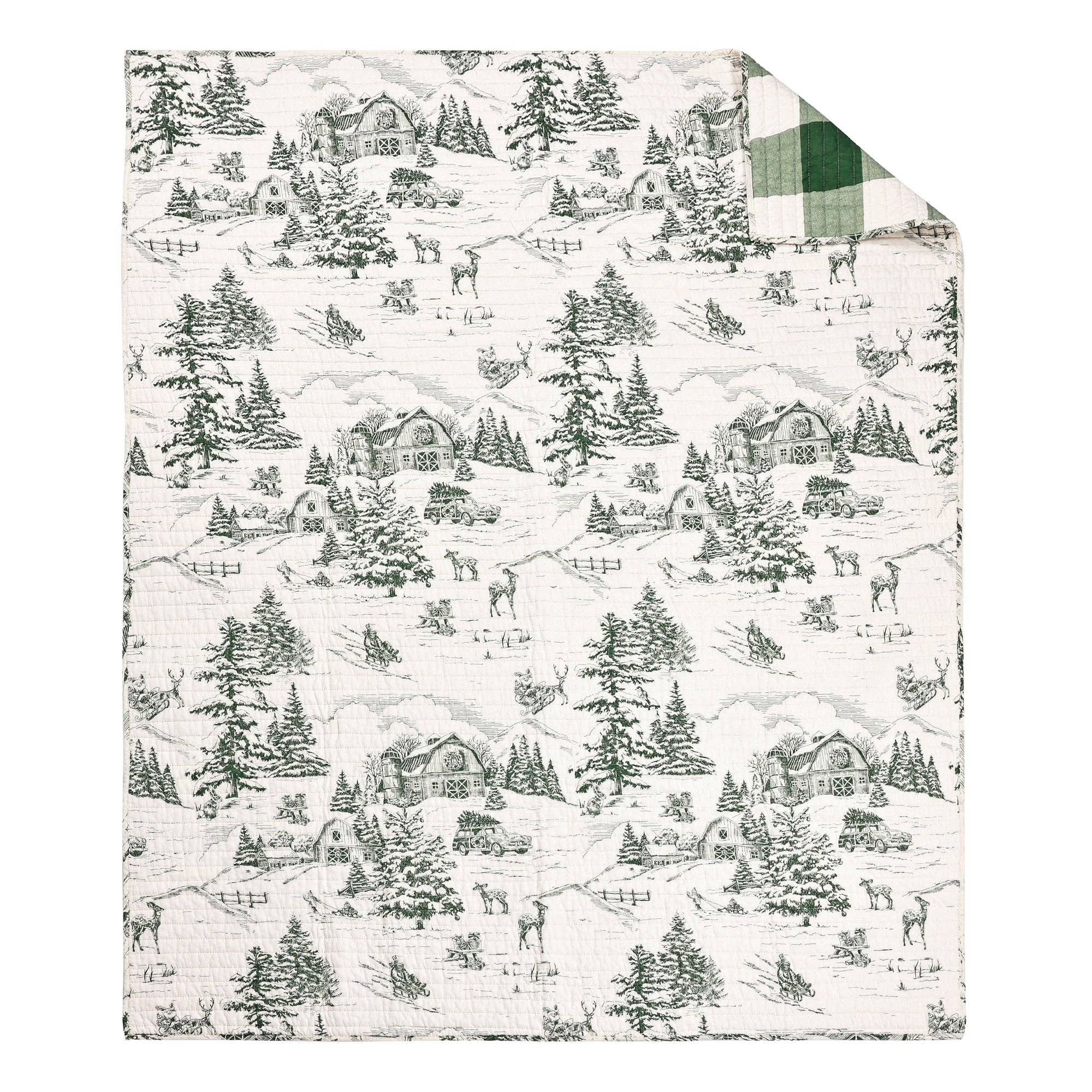 Winter Sleigh Ride Quilted Throw