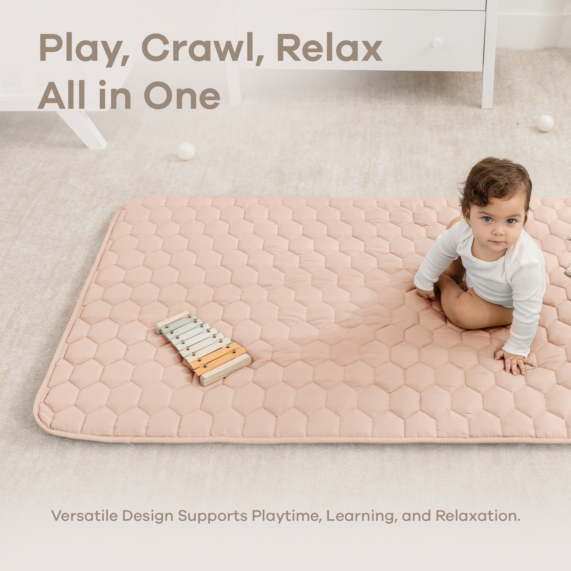 Premium Play Mat, Quilted Baby Mat for Floor by Comfy Cubs
