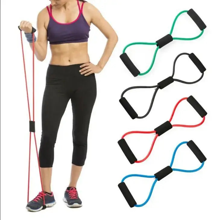 Yoga Fitness Resistance 8 Word Chest Expander Rope Workout