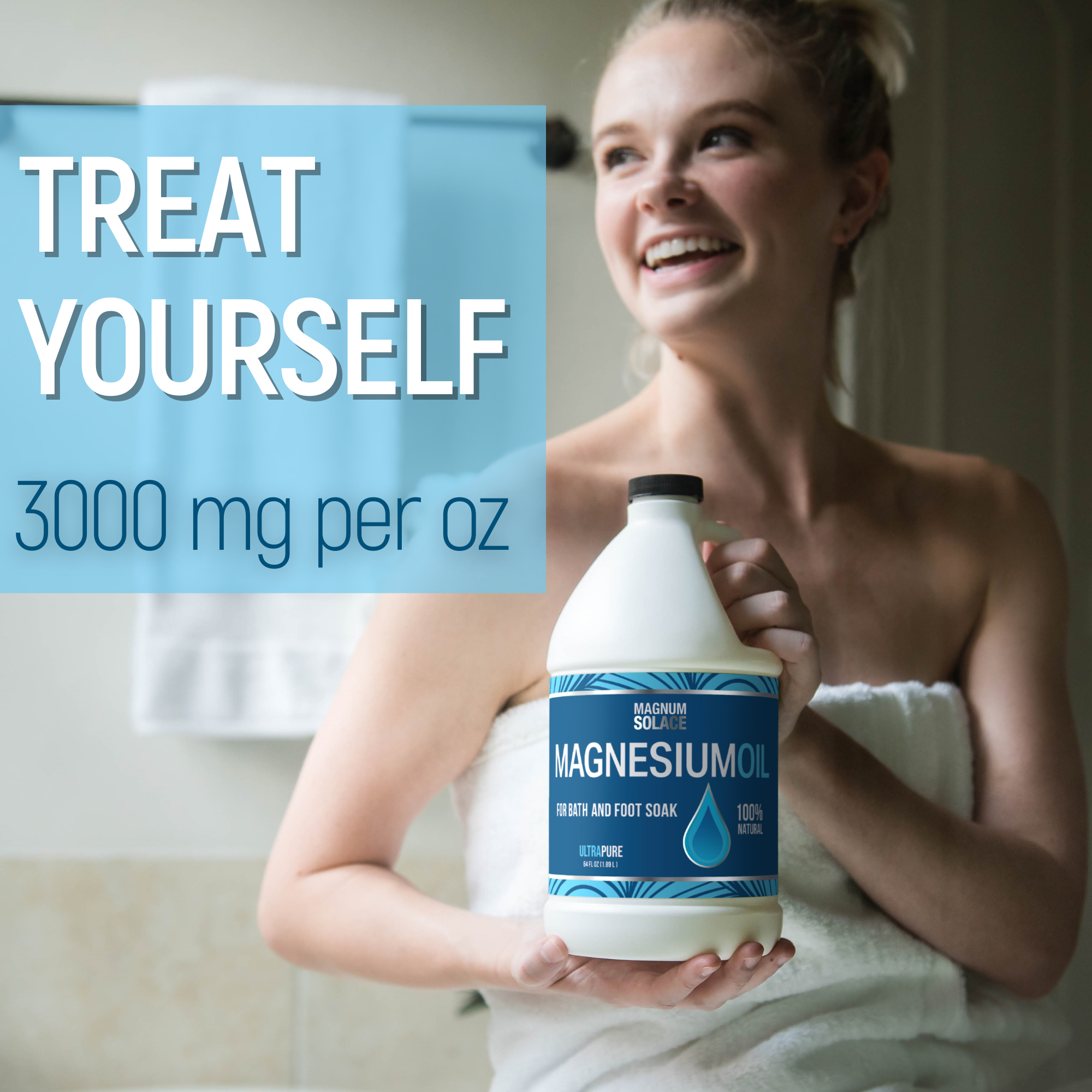 Pure Magnesium Oil - Bulk Size 64 oz Half Gallon Refill