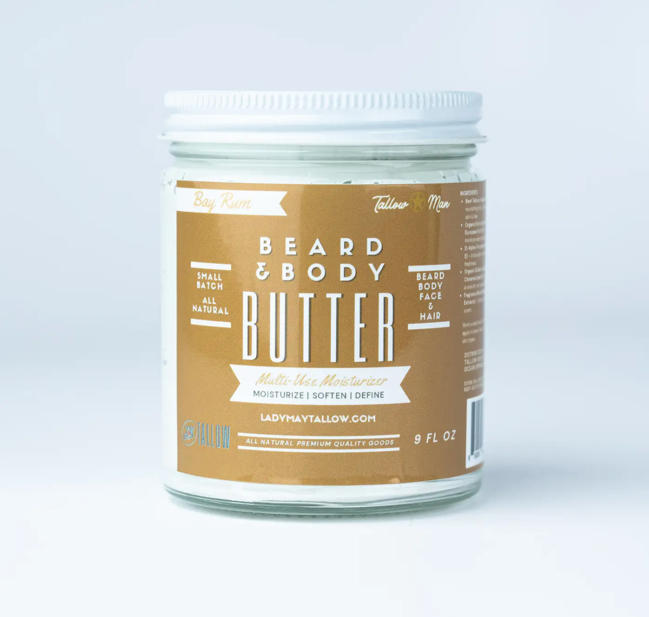 Bay Rum All-Natural Beard Butter And Skin Care For Men