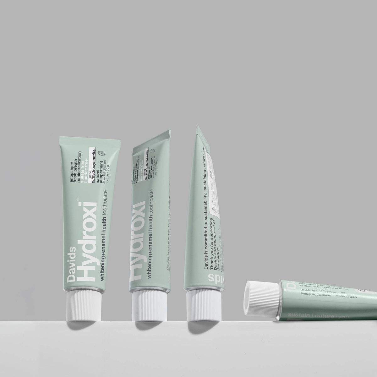 Davids Hydroxi™ travel size toothpaste / whitening + enamel health nano-hydroxyapatite / peppermint / 1.75 oz