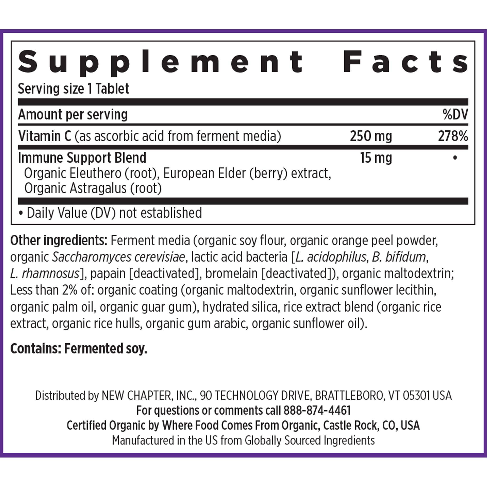 Fermented Vitamin C Supplement, 30 Vegan Tablets