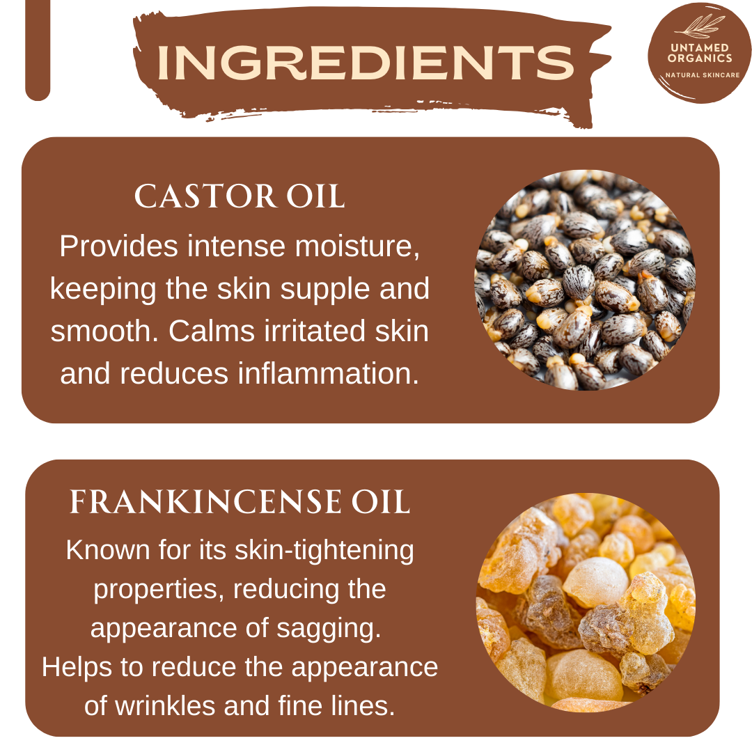 Organic Castor & Frankincense Oil Roller 10 mL Glass Bottle