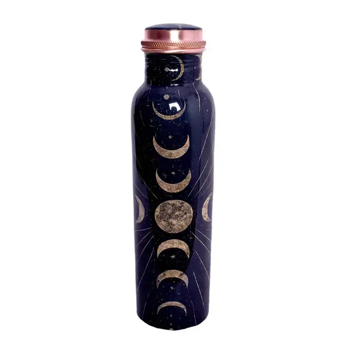 Copper Water Bottle - Lunar Cycle (32 OZ / 950 ml)