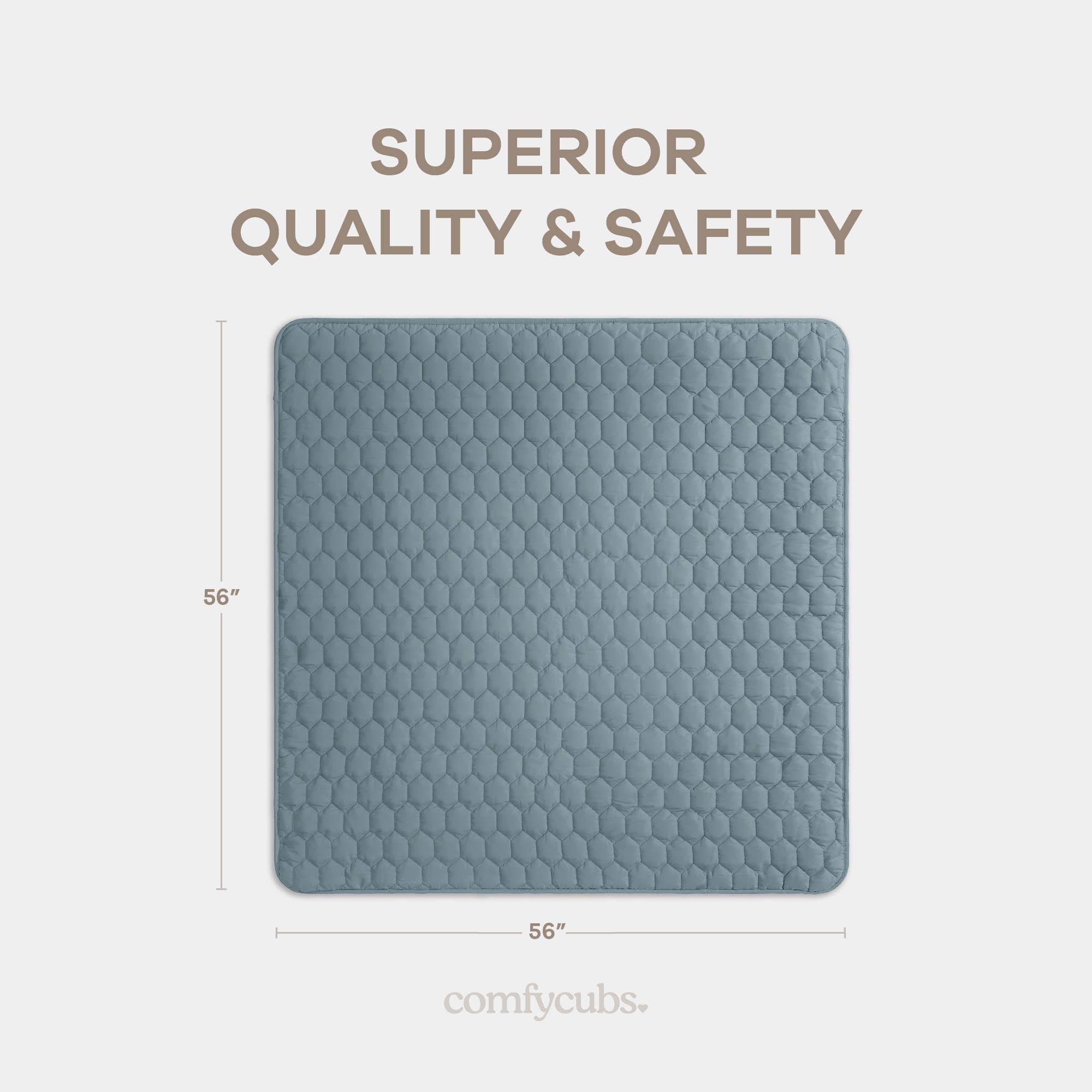 Premium Play Mat, Quilted Baby Mat for Floor by Comfy Cubs