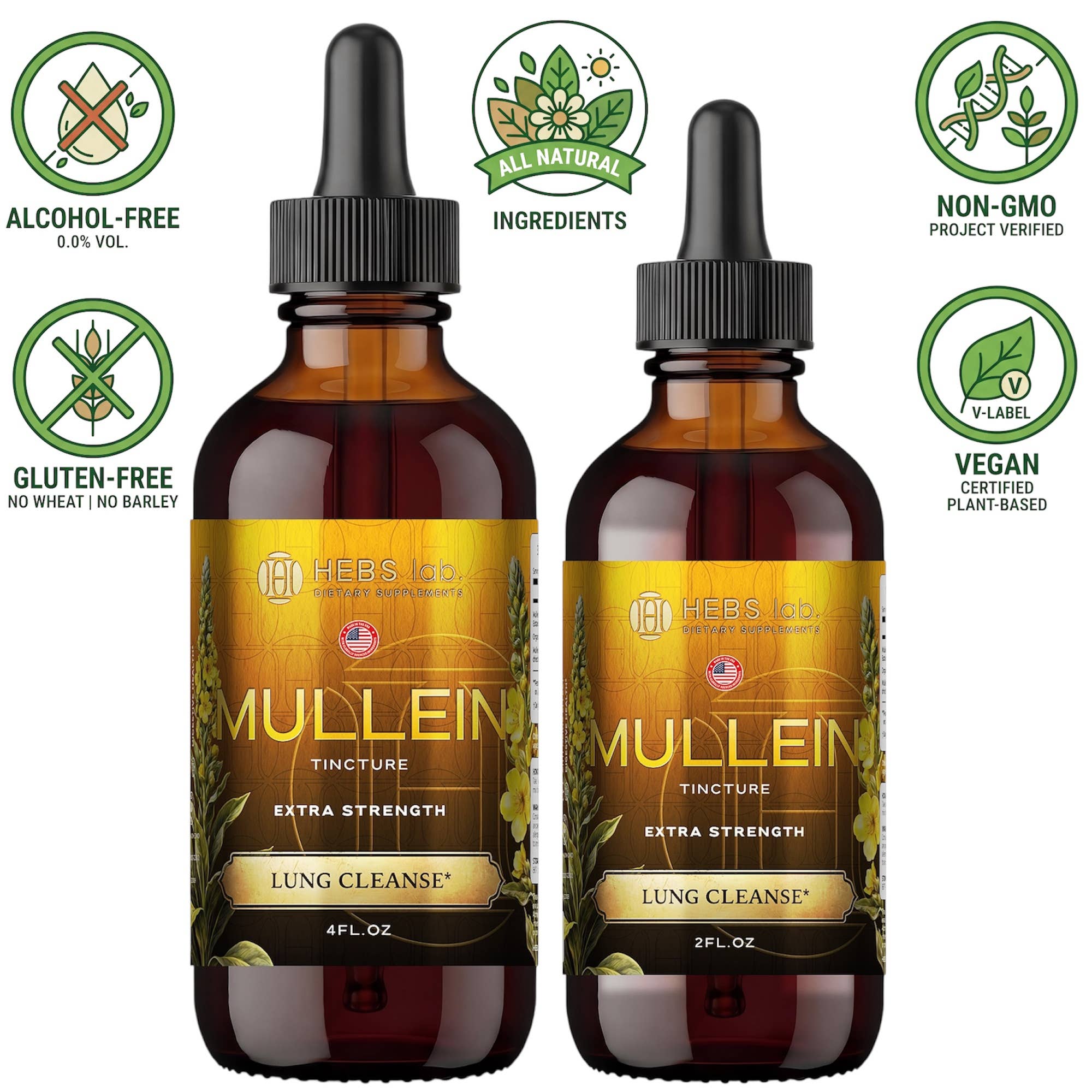 Mullein Leaf Liquid Extract - Lung & Respiratory Support 